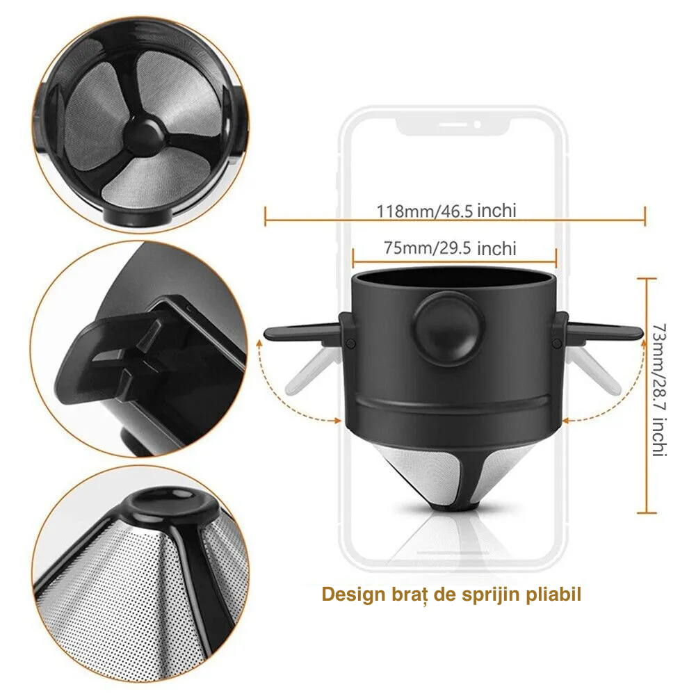 Portable foldable coffee filter 