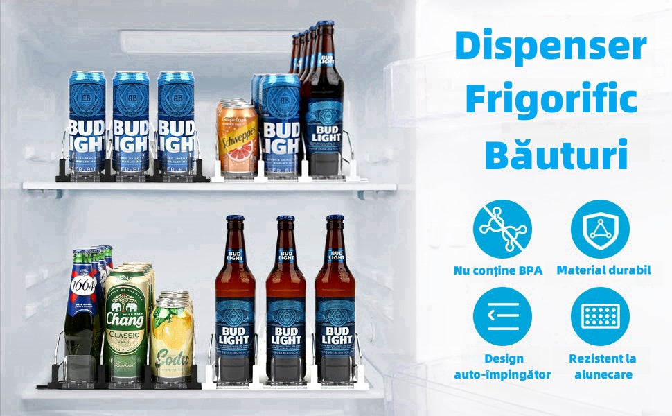 Refrigerated beverage dispenser Holder for bottles in the refrigerator 